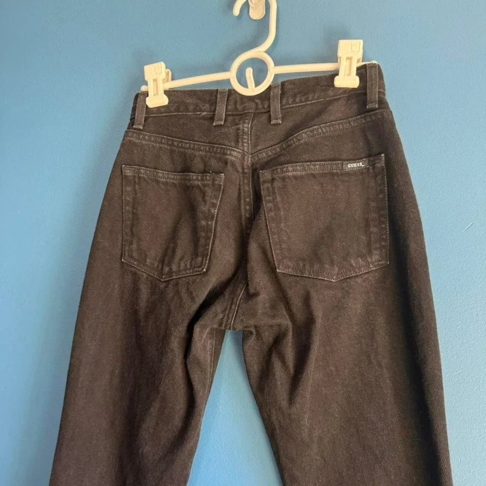 Vintage 90s Guess Jeans Women's Size 26 Denim Black Cotton Mid Rise‎ Grunge - Picture 8 of 8